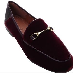 Coach Haley velvet burgundy loafers